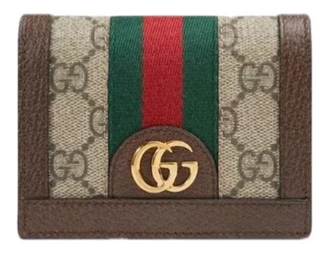 cartera gucci azul|Cartera tarjetero con GG en lona GG azul claro .